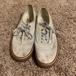 White and gum sole Vans